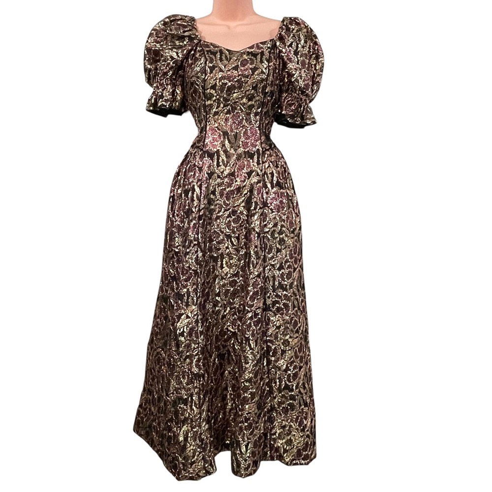 Vintage Lurex Metallic Full Evening Princess Gown